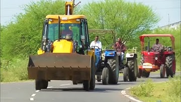 3DX JCB Backhoe Machine Loading Soil in Swaraj 735 Fe Tractor | Jcb and Tractor