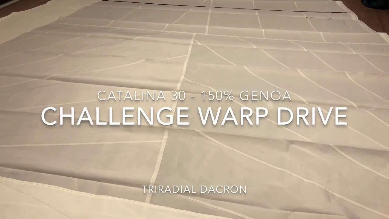 New Catalina 30 - 150% Genoa - Challenge Sailcloth Warp Drive Tri Radial Dacron
