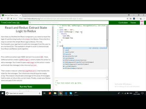 freecodecamp-Ract and Redux Extract State Logic to Redux-solutions