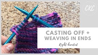 How to Knit // Casting Off & Weaving In Ends for Kids // Right-Handed Tutorial