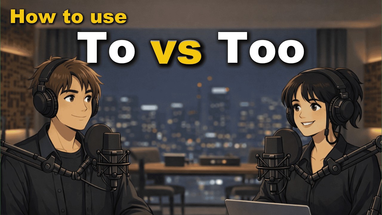 How to use To & Too in English | Easy English conversation practice