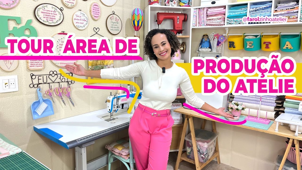 TOUR ÁREA DE PRODUÇÃO DO ATELIÊ I Dicas para você montar seu ateliê