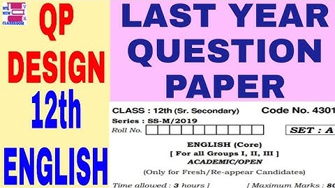 HBSE Question paper style class 12 English haryana board 2020 previous year question paper