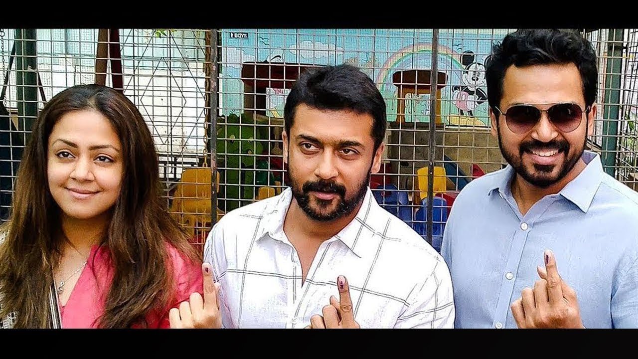 Suriya Cast His Vote in Chennai | Karthi Cast His Vote | Jyothika Vote | Parliament Election 2019