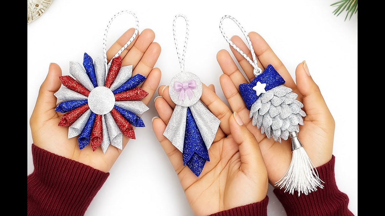 3 DIY Christmas Ornaments 🎄 | Handmade Glitter Decorations | 圣诞装饰品 | クリスマス飾り | Xmas Craft Ideas