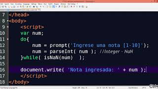 Curso Javascript U1·31 - Validación de datos