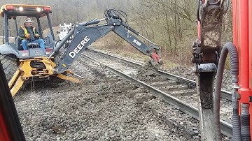 Track Repair Work with Track Work Gang