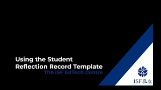 Creating A Student Reflection Record Srr Google Site Template