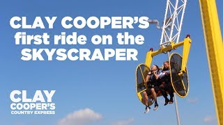 Clay Cooper takes the first ride on the Skyscraper