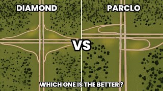 Building a Diamond VS Partial Cloverleaf Interchange - Which One Better? | Cities: Skylines