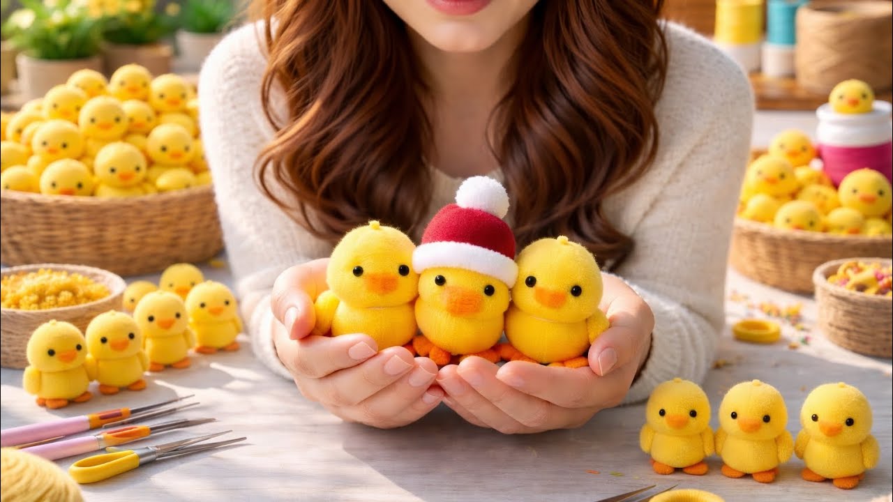 Make a chick🐣 with hairRubber bands| DIY chicks |I made 50 & SOLD SOLD OUT| easy DIY pom pom chick