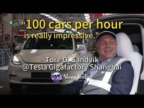 '100 cars per hour is really impressive.' - Tore O. Sandvik at Tesla Gigafactory Shanghai Episode cover