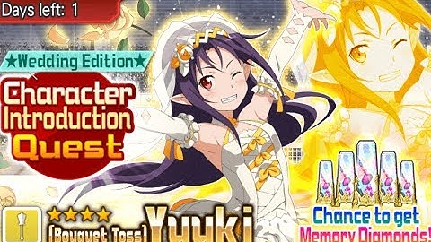 SAO Memory Defrag - Character Introduction Quest - Wedding Edition - Bouquet Toss Yuuki