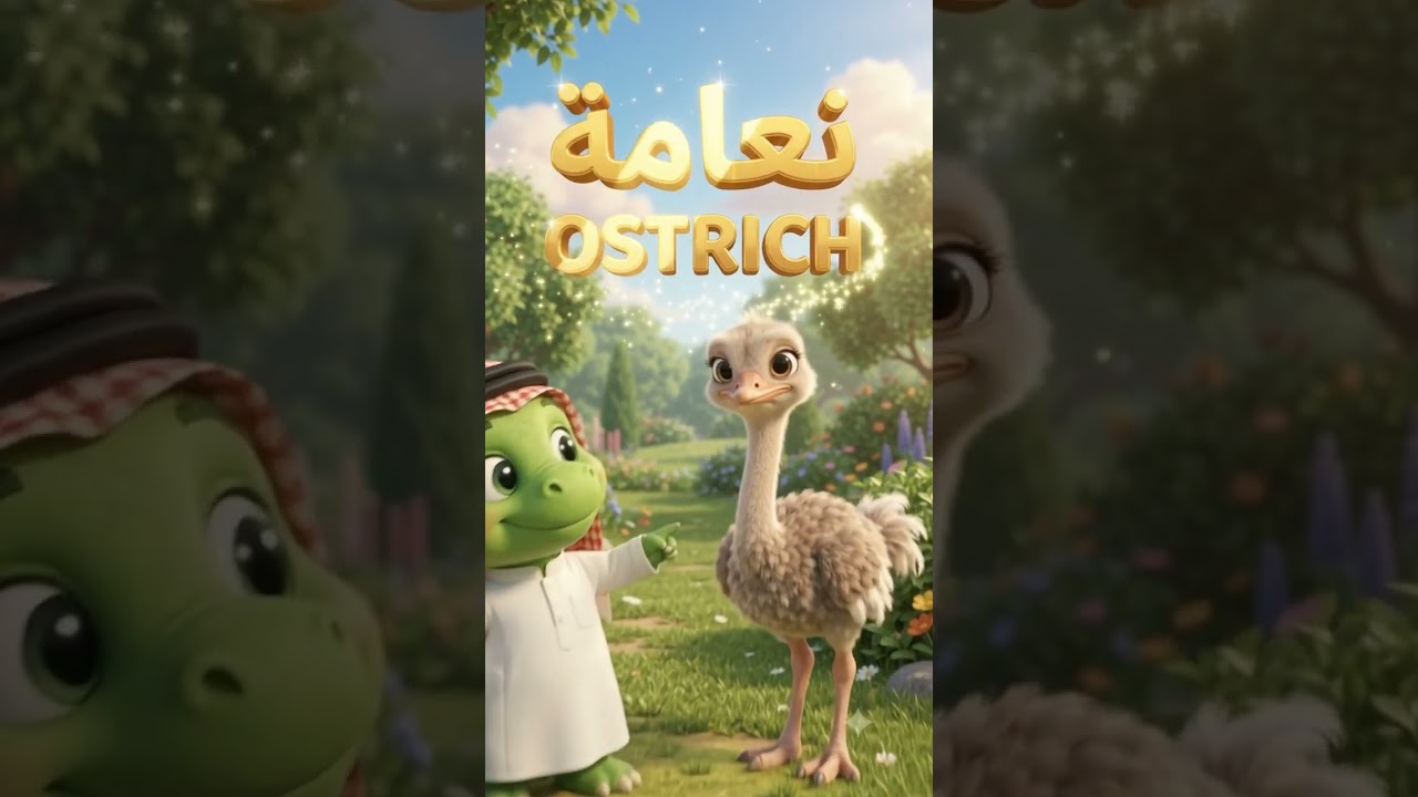 نَعَامَة 🪶 | OSTRICH | أسماء الطيور بالعربية والإنجليزية 🦖 | ToonBites 3D | #shorts