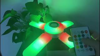 Chiswear E26/27 RGB Bluetooth Ceiling Fan Music Smart Light with Remote Control-3-1