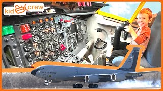 Airplanes for kids with pretend play in a real cockpit. Educational how planes fly | Kid Crew