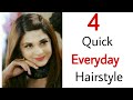 4 Quick & Easy beautiful everyday hairstyles - Pretty hairstyles | open hairstyles | Easy hairstyles