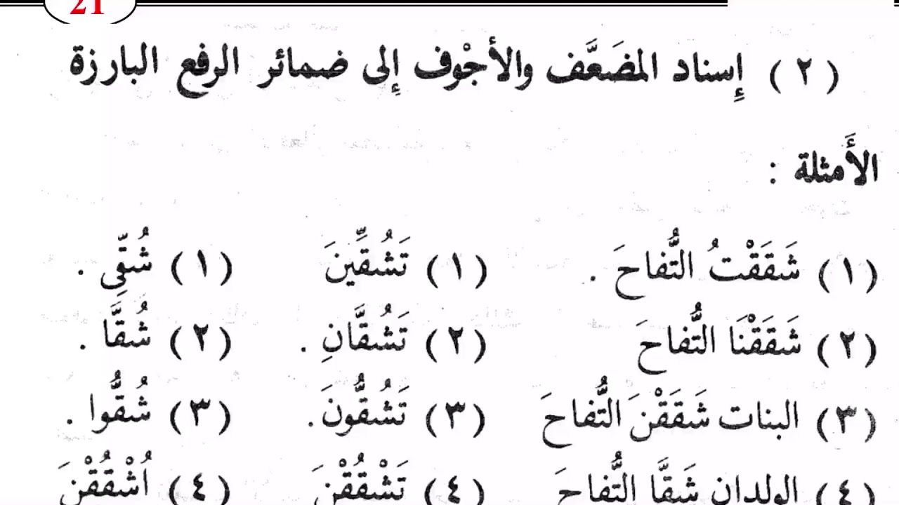 ٣٧٩. إسناد الفعل المضعف والأجوف للضمائر