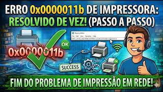 ✅SOLUÇÃO DO ERRO 0x0000011b / AO TENTAR CONECTAR IMPRESSORAS  EM REDE. 🖨️ #windows #printer