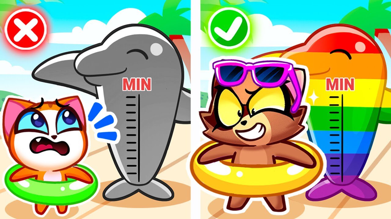 Short VS Tall Adventures! 🌈 The Biggest Slide 🛝 Learning Cartoons for Kids