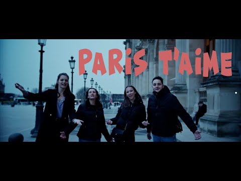 Des touristes portugais disent « Paris T’aime » au Louvre