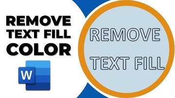 How to remove text fill color in word