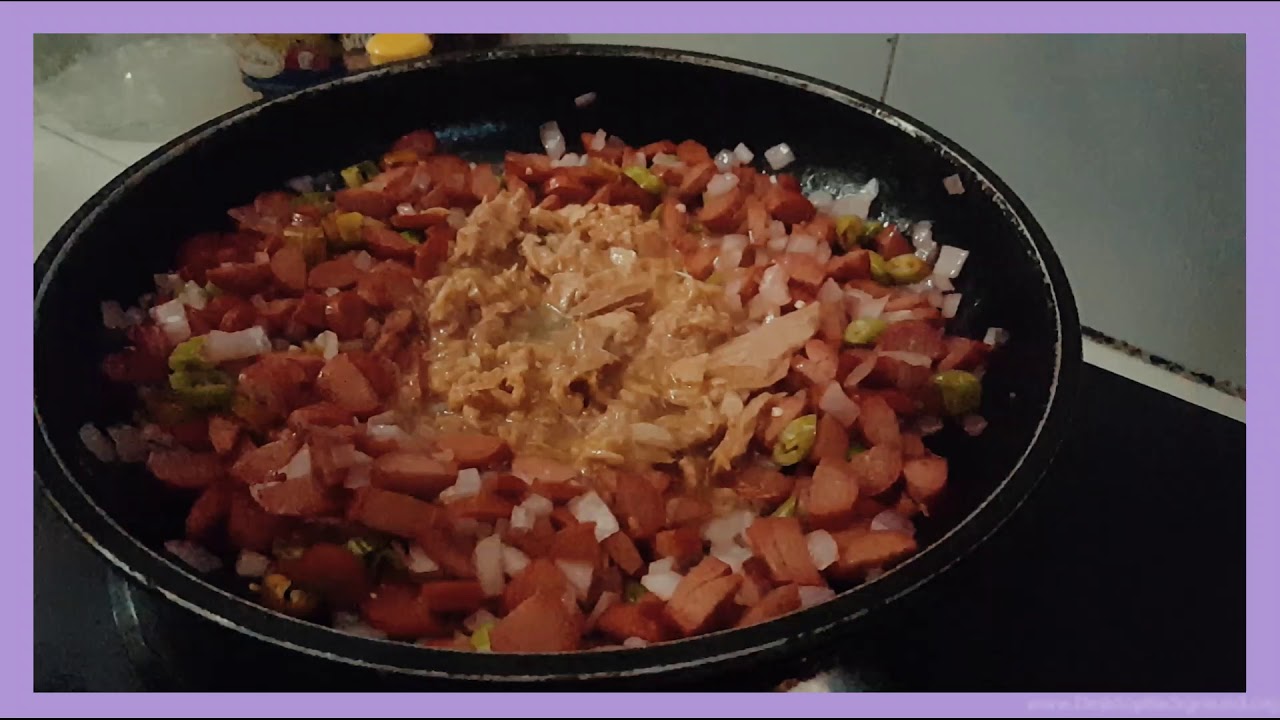 HOW TO COOK SIZZLING TUNA W/ HOTDOGS🍛 YouTube