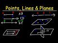 Points, Lines, Planes, Segments, & Rays - Collinear vs Coplanar Points - Geometry