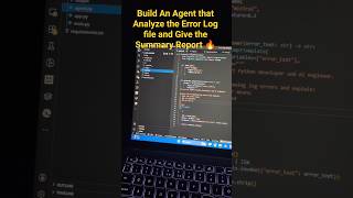 Build An Agent that Analyze the Error Log file and Give the Summary Report 🔥#ai #ml #aiagents #llm