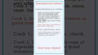 🗣️English for Giving instruction -Cooking : Speak with Confidence-10 Phrases  #english