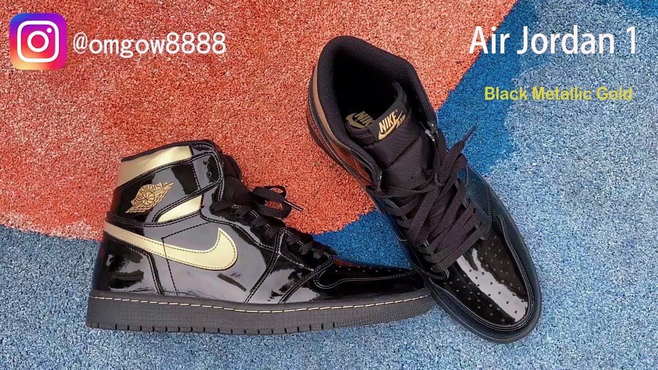 Air Jordan 1 High Black Metallic Gold Review And On Foot - YouTube