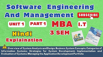 Software Engineering And Management || Unit 1- Part 1 || MBA IT 3 SEM || Studies With NITIN 