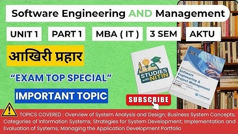 Software Engineering And Management || Unit 1- Part 1 || MBA IT 3 SEM || Studies With NITIN 