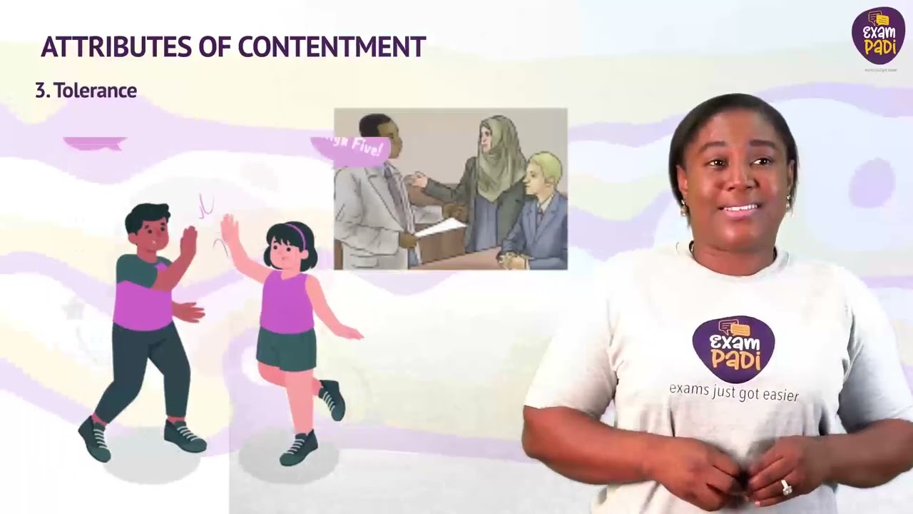 National Values - Contentment | ExamPadi | Civic Education | JSS2