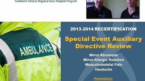 SWORBHP Recert Precourse 2013-2014: Special Events Directives