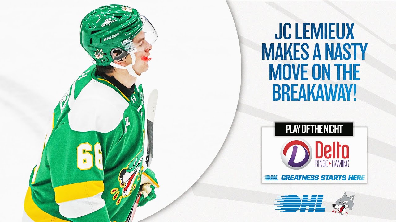 Лучший момент вечера в OHL: Джей Си Лемье ловко продемонстрировал выход один на один с вратарём.