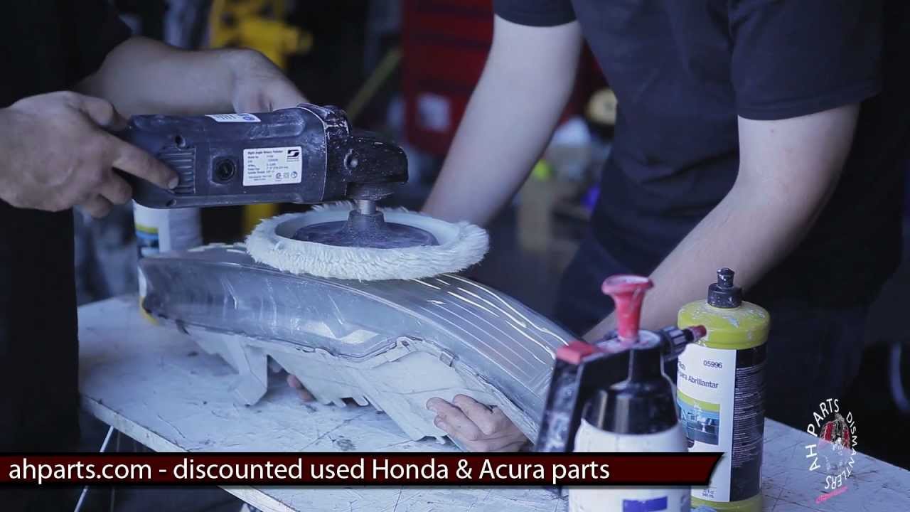 How to clean buff polish restore a foggy JDM head light lamp fogged