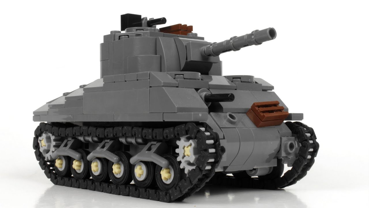 Lego Sherman Tank tutorial - from The Battle of The Bulge - YouTube
