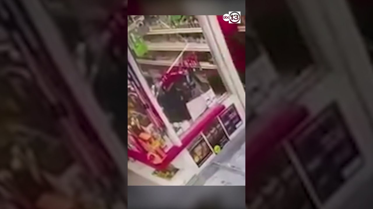 Man armed with sledgehammer caught on video attacking store clerk