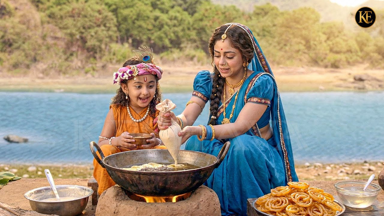 बाल कान्हा और यशोदा मैया | गोकुल की नदी किनारे दिव्य दृश्य || YMKN || Shree Krishan leela ||