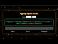 Advanced Typing Speed Game. HTML CSS JavaScript | Easy, Medium, Hard Levels & Animated Background