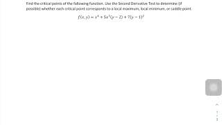 Second Derivative Test - Maximum, Minimum, Saddle Point