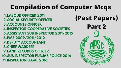 Compilation of all Computer MCQs | PPSC/SPSC/KPPSC/BPSC/FPSC | Lecturer Computer Science | Part 2