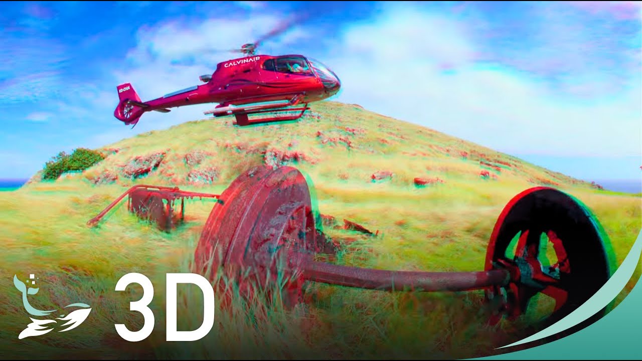 Redonda Island in Anaglyph 3D (4K) | Antigua & Barbuda — 3D Glasses View