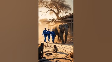 The monkey and his baby build a tree house and an elephant comes and destroys it 😭  #monkey #shorts