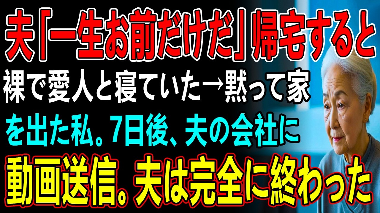 夫「一生お前だけだ」帰宅すると裸で愛人と寝ていた→黙って家を出た私。7日後、夫の会社に動画送信。夫は完全に終わった