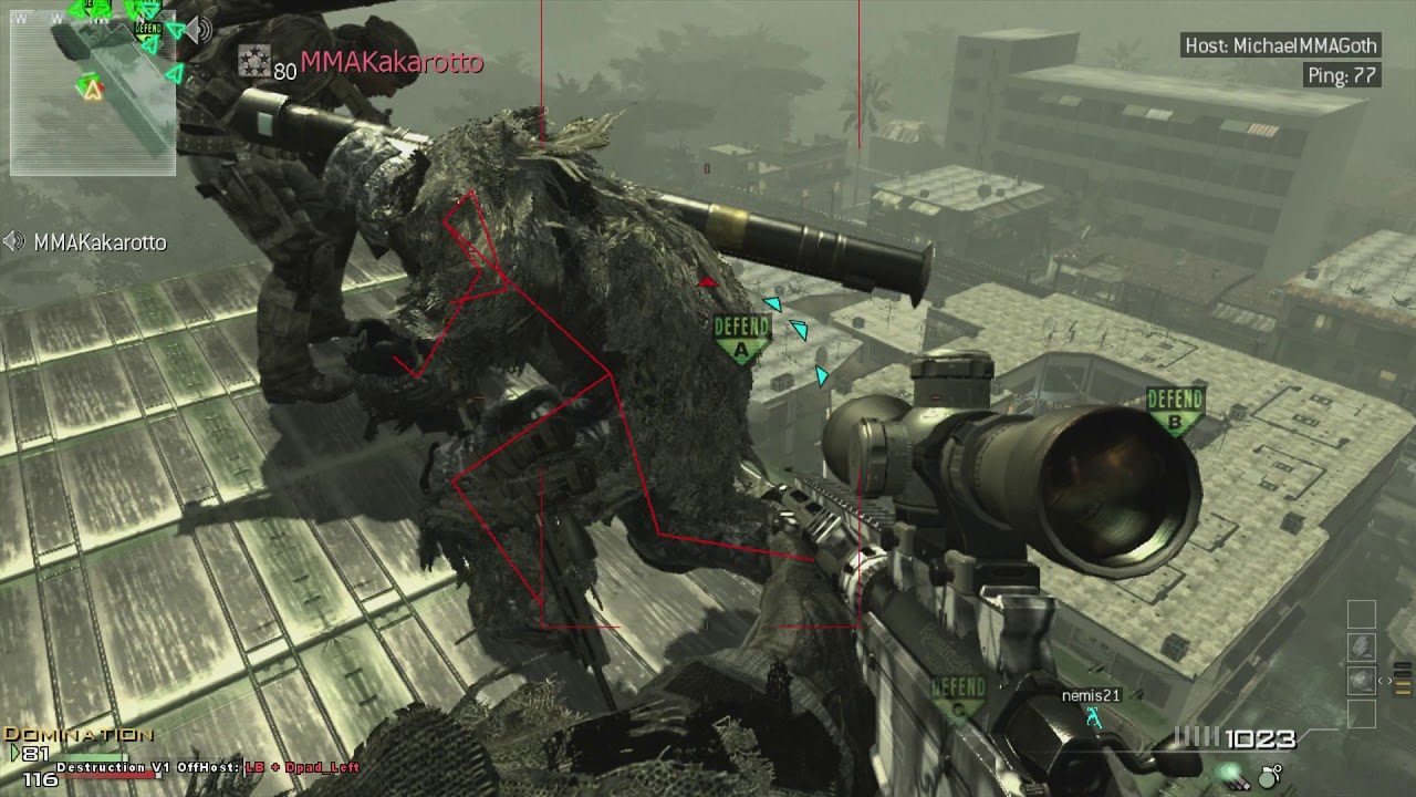 MMAMichaelB - MW3 - Matrix & Destruction Mod Menu - High In The Air Platform Sniping - [HD]