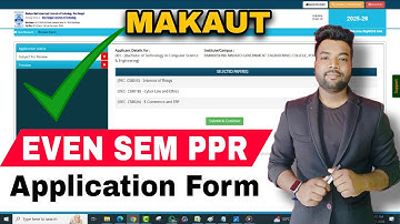 MAKAUT EVEN Sem PPR Application Form Fill-Up | SSE Supplementary Exam Date?