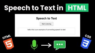 Convert Speech to Text in Your HTML Website