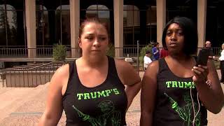 TRUMP's Army Girls Crash Anti-Police Rally To Back The Blue